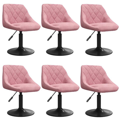 vidaXL Chaises de salle à manger 6 pcs pivotantes velours rose