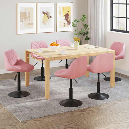 vidaXL Chaises de salle à manger 6 pcs pivotantes velours rose