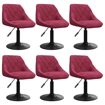 vidaXL Chaises de salle à manger pivotantes 6 pcs Rouge bordeaux Velours