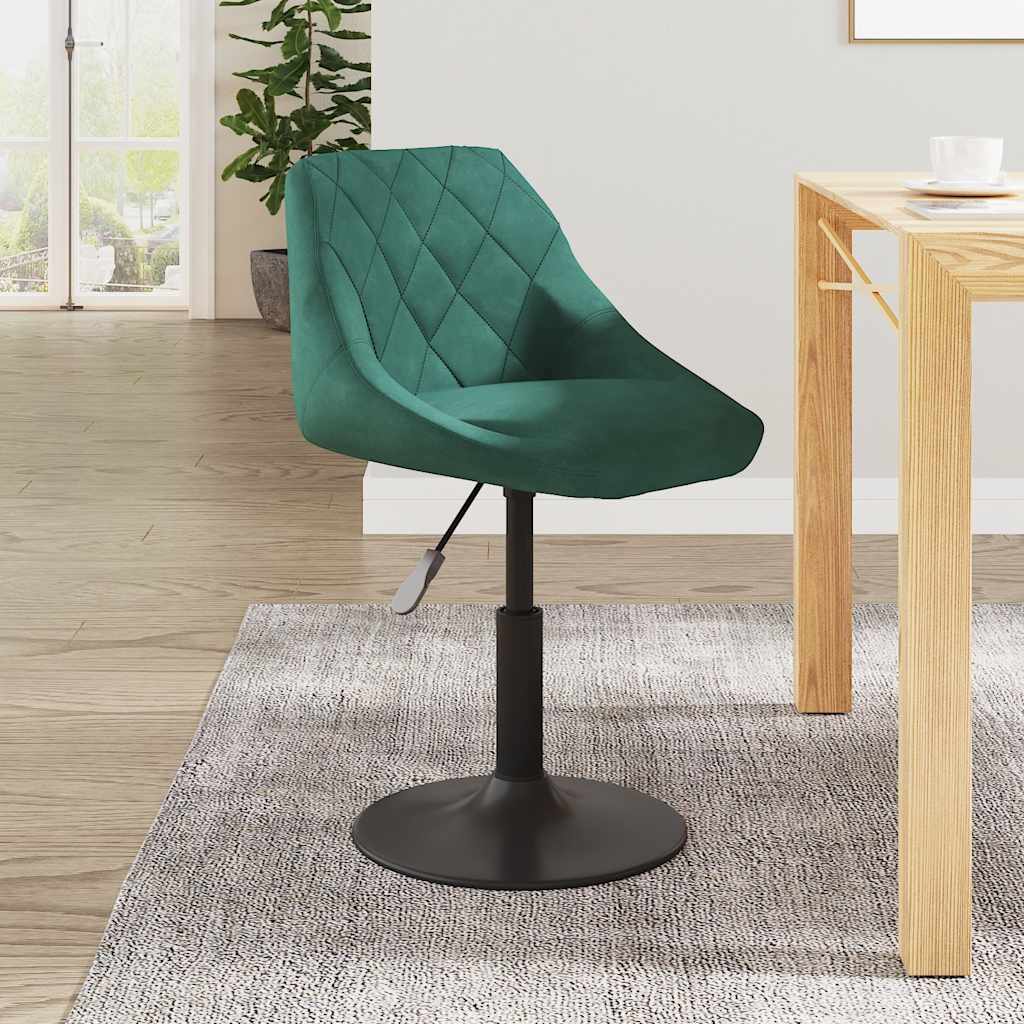 vidaXL Chaise de salle à manger Velours vert foncé