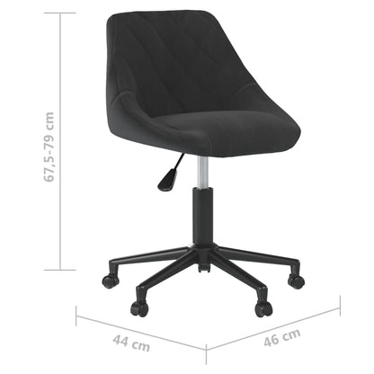 vidaXL Chaise de salle à manger pivotante velours noir