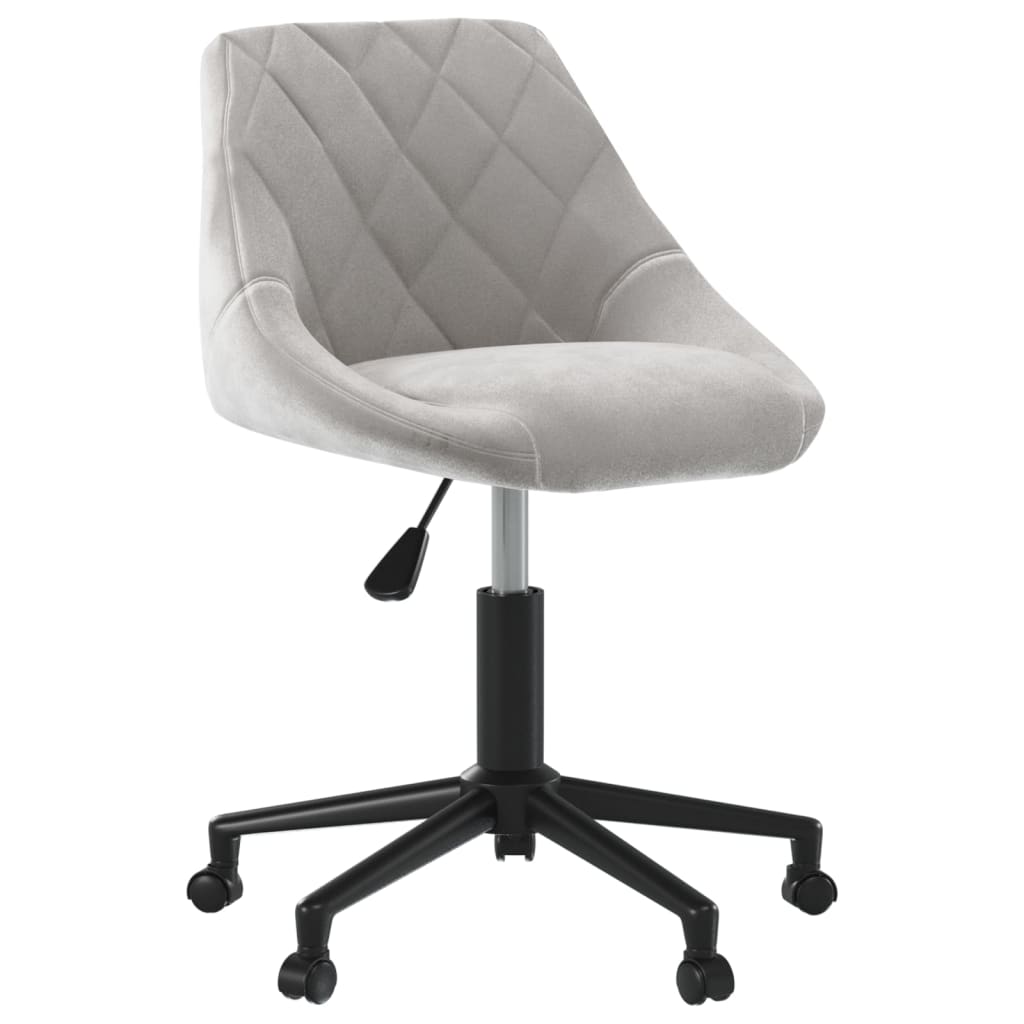 vidaXL Chaise de salle à manger pivotante gris clair velours
