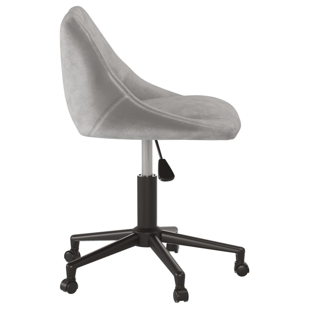 vidaXL Chaise de salle à manger pivotante gris clair velours