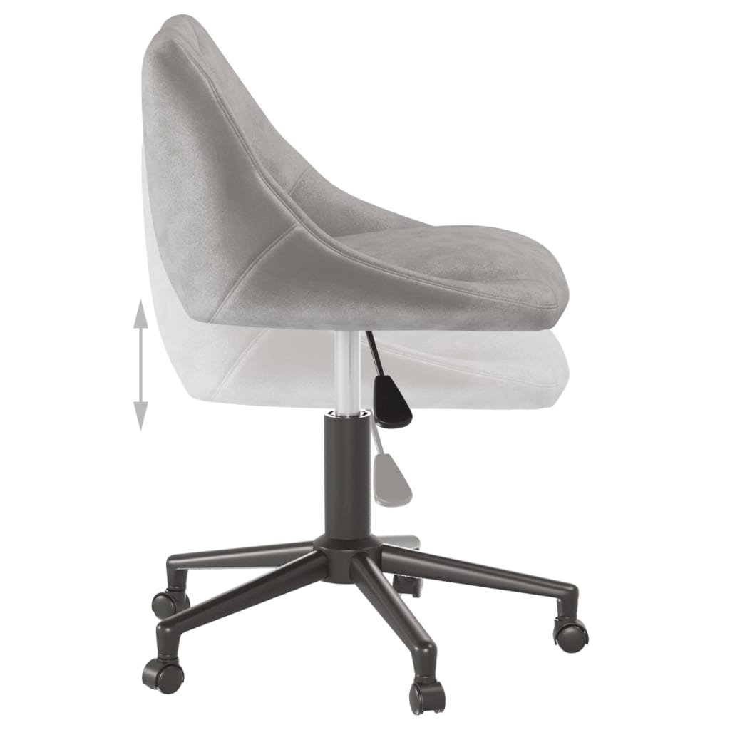 vidaXL Chaise de salle à manger pivotante gris clair velours