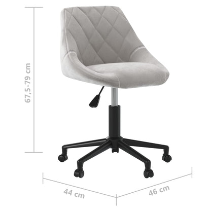 vidaXL Chaise de salle à manger pivotante gris clair velours