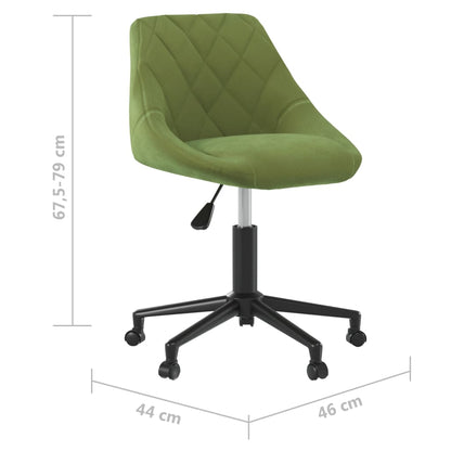 vidaXL Chaise de salle à manger pivotante Vert clair Velours