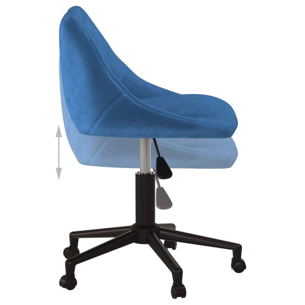 vidaXL Chaise de salle à manger pivotante velours bleu