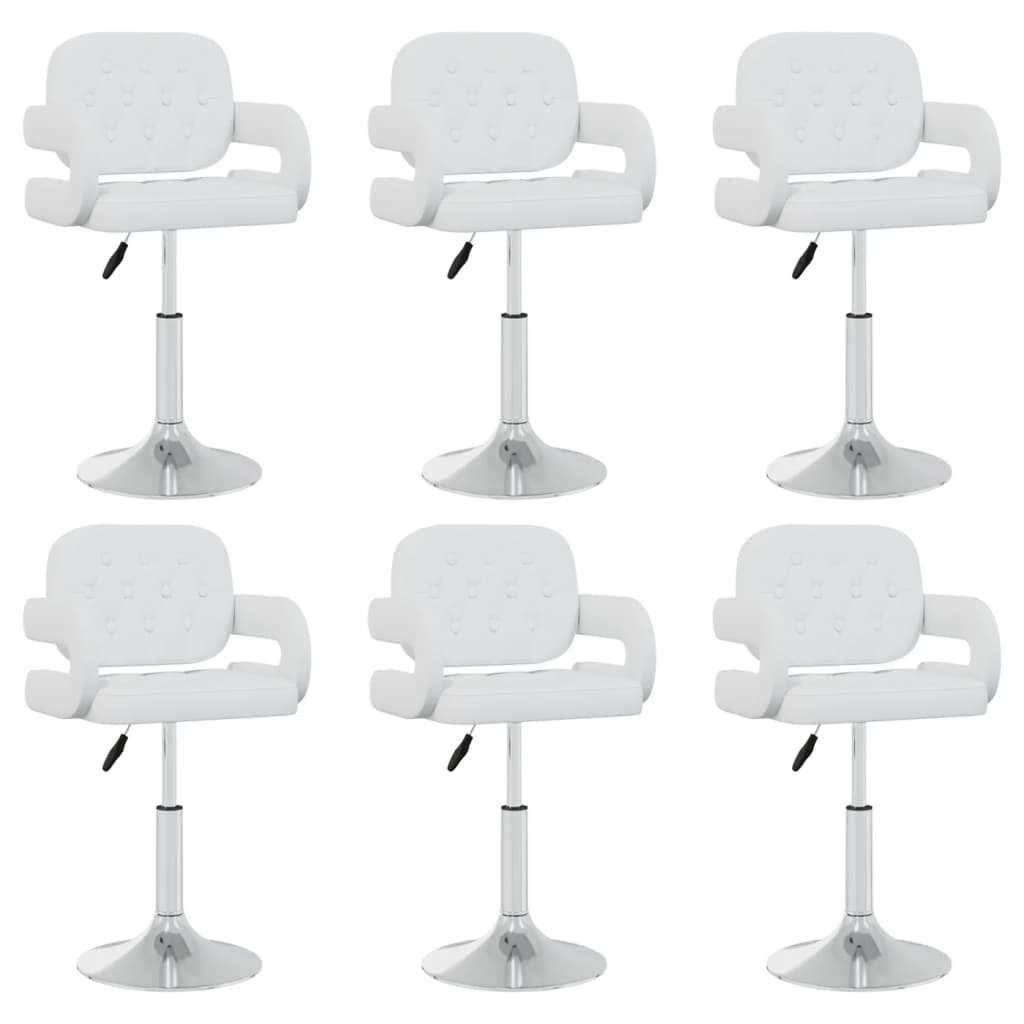 vidaXL Chaises de salle à manger pivotantes 6 pcs Blanches Similicuir