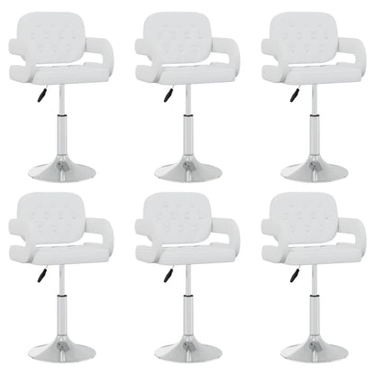 vidaXL Chaises de salle à manger pivotantes 6 pcs Blanches Similicuir