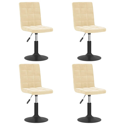 vidaXL Chaises de salle à manger 4 pcs Velours crème pivotantes
