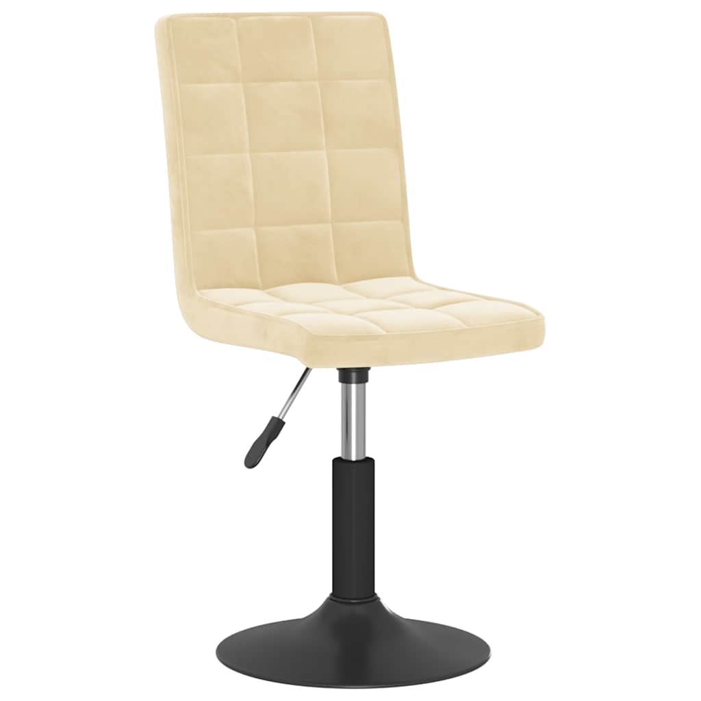 vidaXL Chaises de salle à manger 4 pcs Velours crème pivotantes