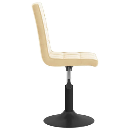 vidaXL Chaises de salle à manger 4 pcs Velours crème pivotantes