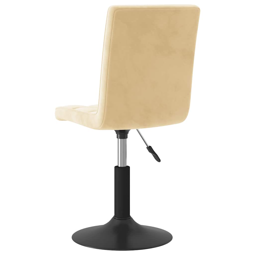 vidaXL Chaises de salle à manger 4 pcs Velours crème pivotantes