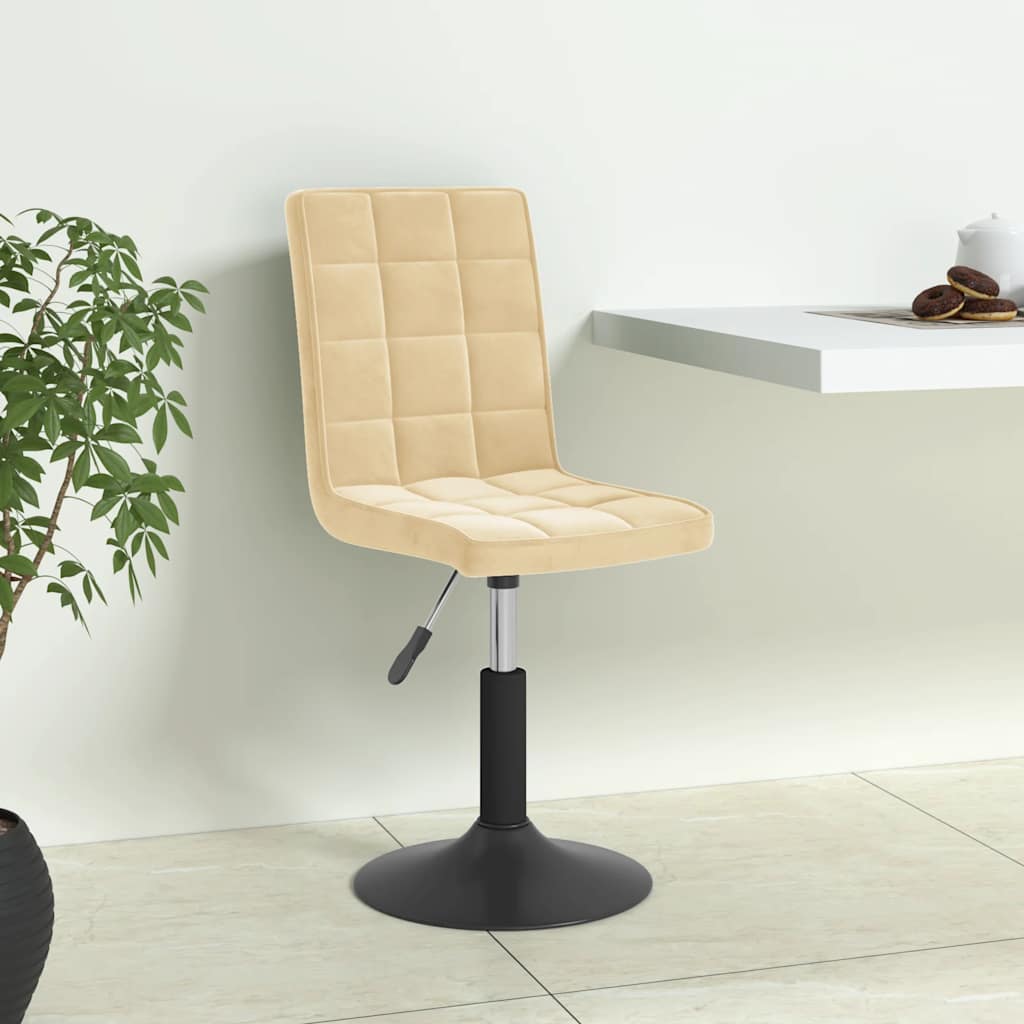 vidaXL Chaises de salle à manger 4 pcs Velours crème pivotantes