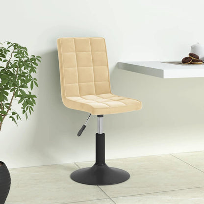 vidaXL Chaises de salle à manger 4 pcs Velours crème pivotantes