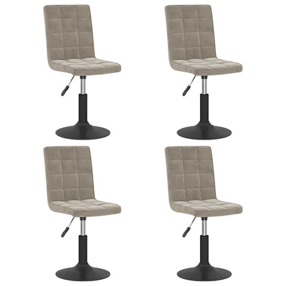 vidaXL Chaises de salle à manger 4 pcs pivotantes velours gris clair