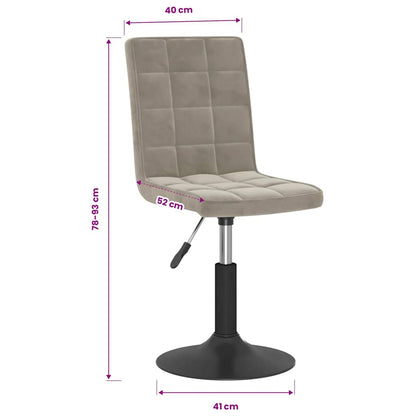 vidaXL Chaises de salle à manger 4 pcs pivotantes velours gris clair