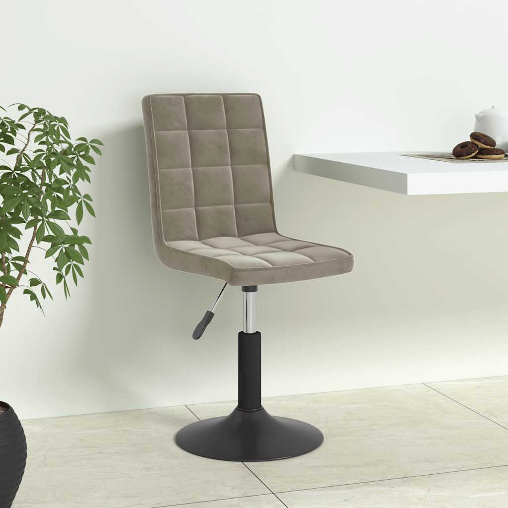 vidaXL Chaises de salle à manger 4 pcs pivotantes velours gris clair