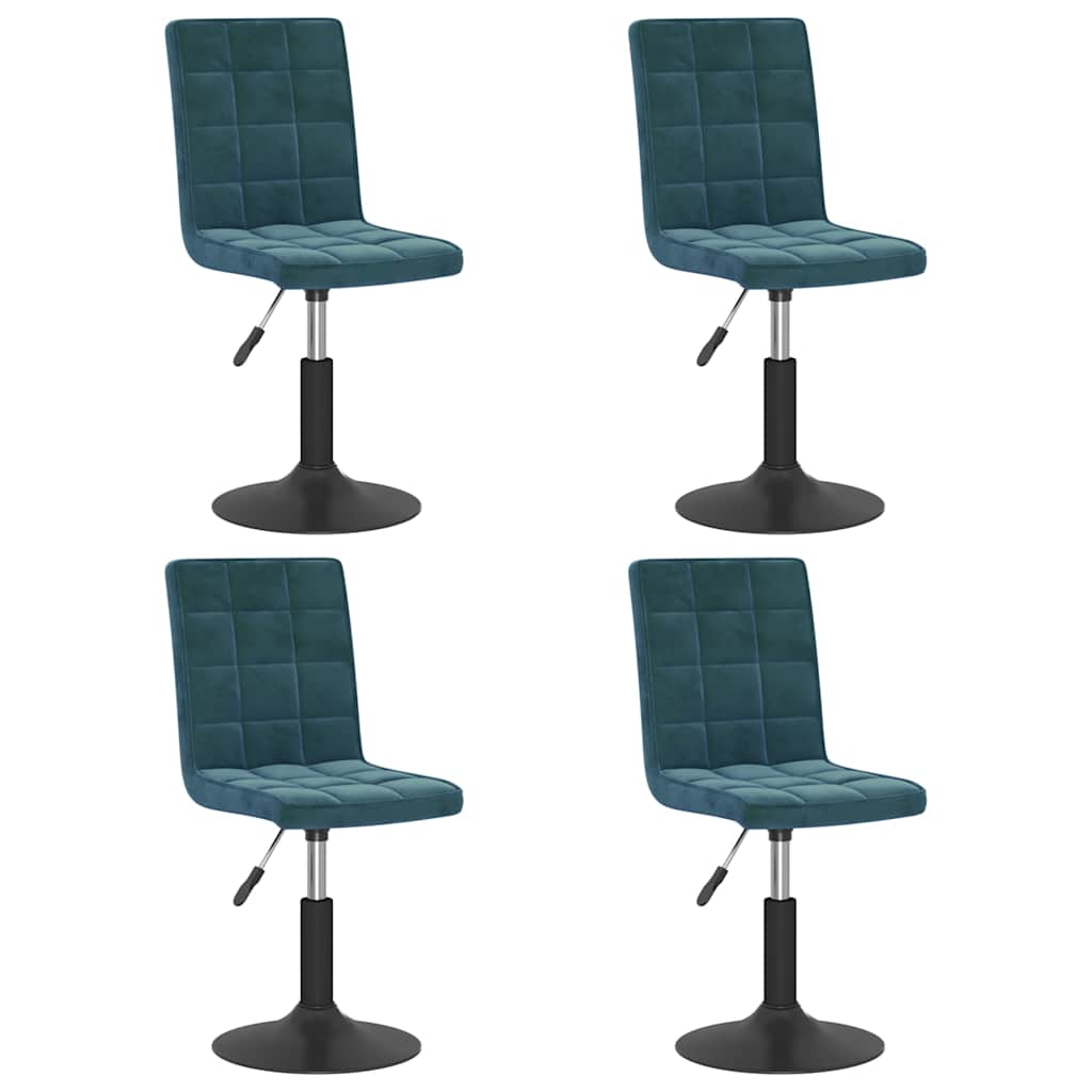 vidaXL Chaises de salle à manger 4 pcs pivotantes velours bleu