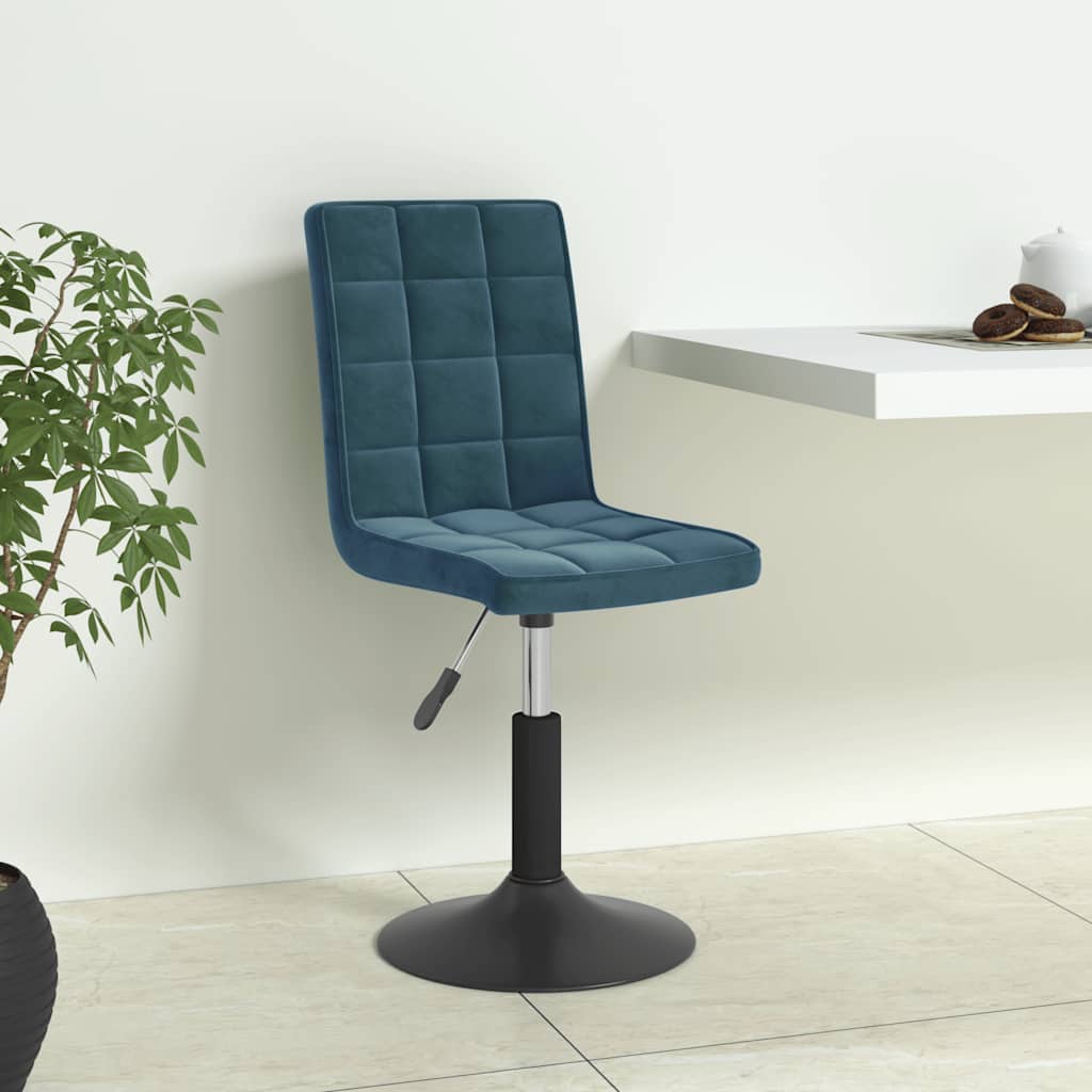 vidaXL Chaises de salle à manger 4 pcs pivotantes velours bleu