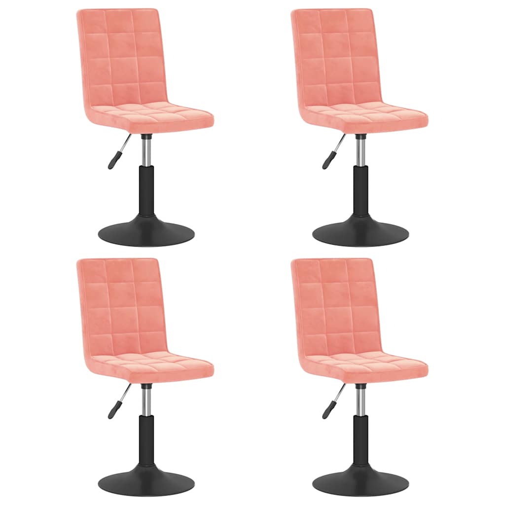 vidaXL Chaises de salle à manger 4 pcs pivotantes velours rose