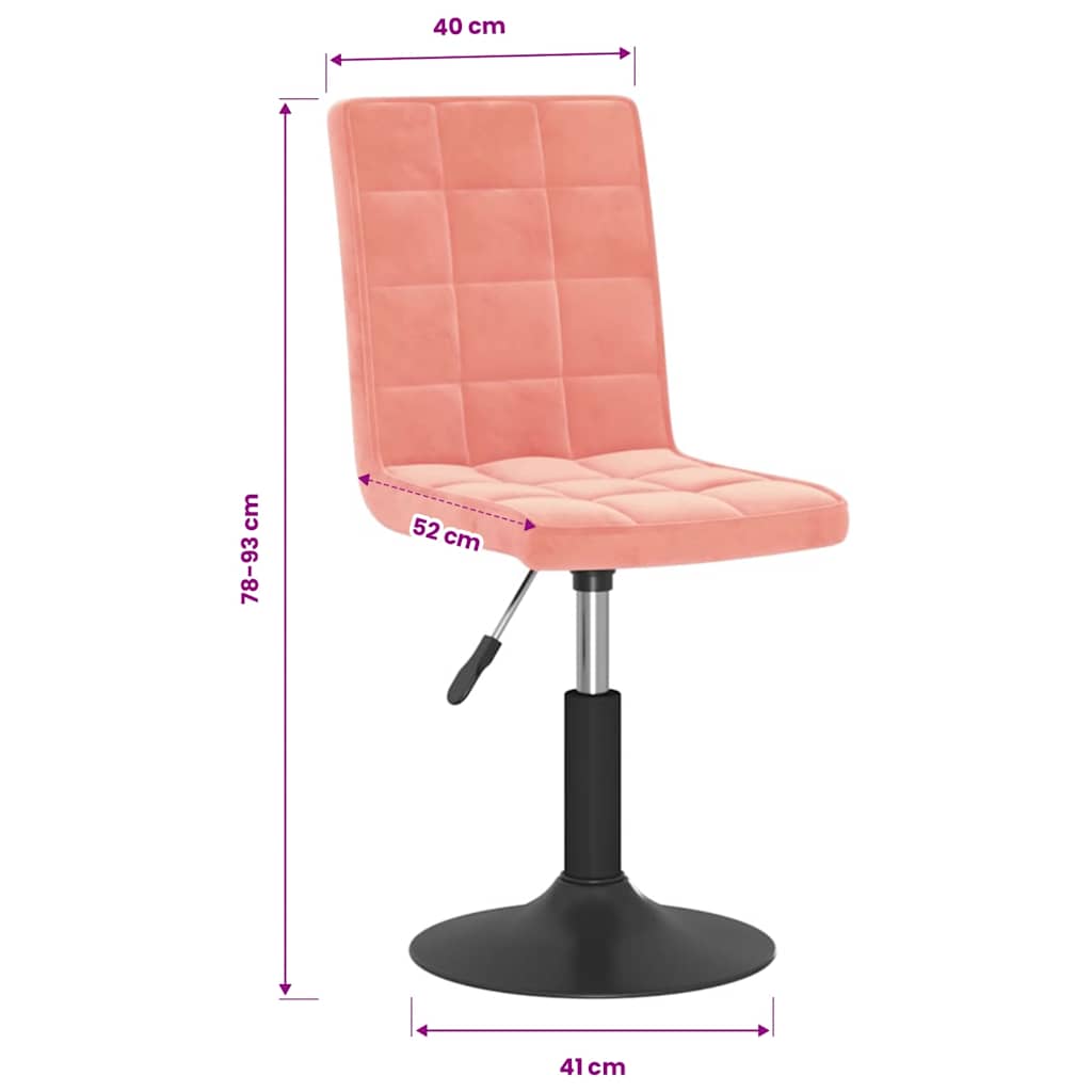 vidaXL Chaises de salle à manger 4 pcs pivotantes velours rose