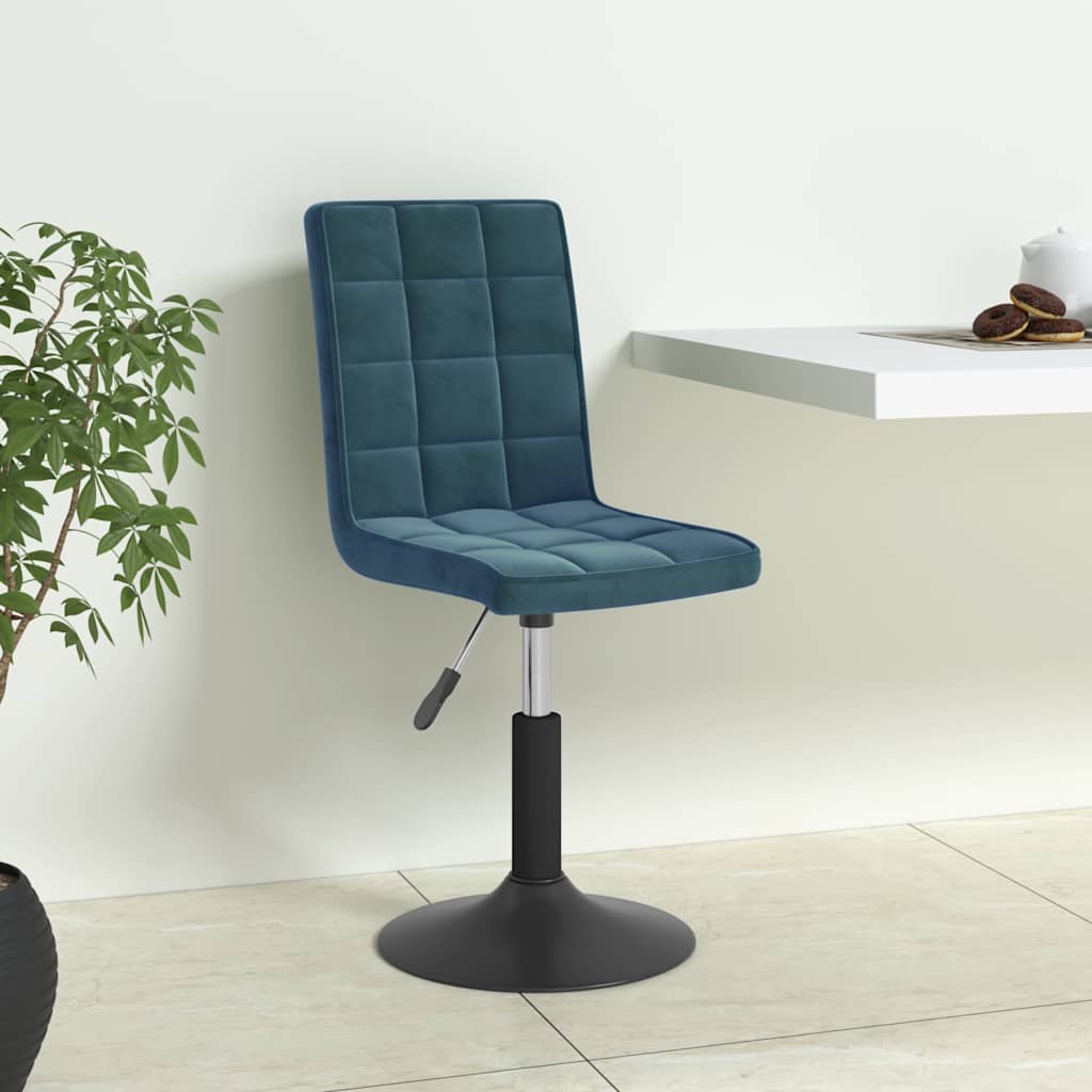 vidaXL Esszimmerstühle 6 Stk. Drehbar Blau Samt