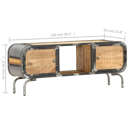 vidaXL Meuble TV 110x30x42 cm Bois de manguier massif