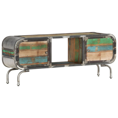 vidaXL Meuble TV multicolore 110x30x42 cm en bois de récupération massif