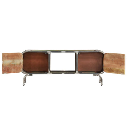 vidaXL Meuble TV multicolore 110x30x42 cm en bois de récupération massif