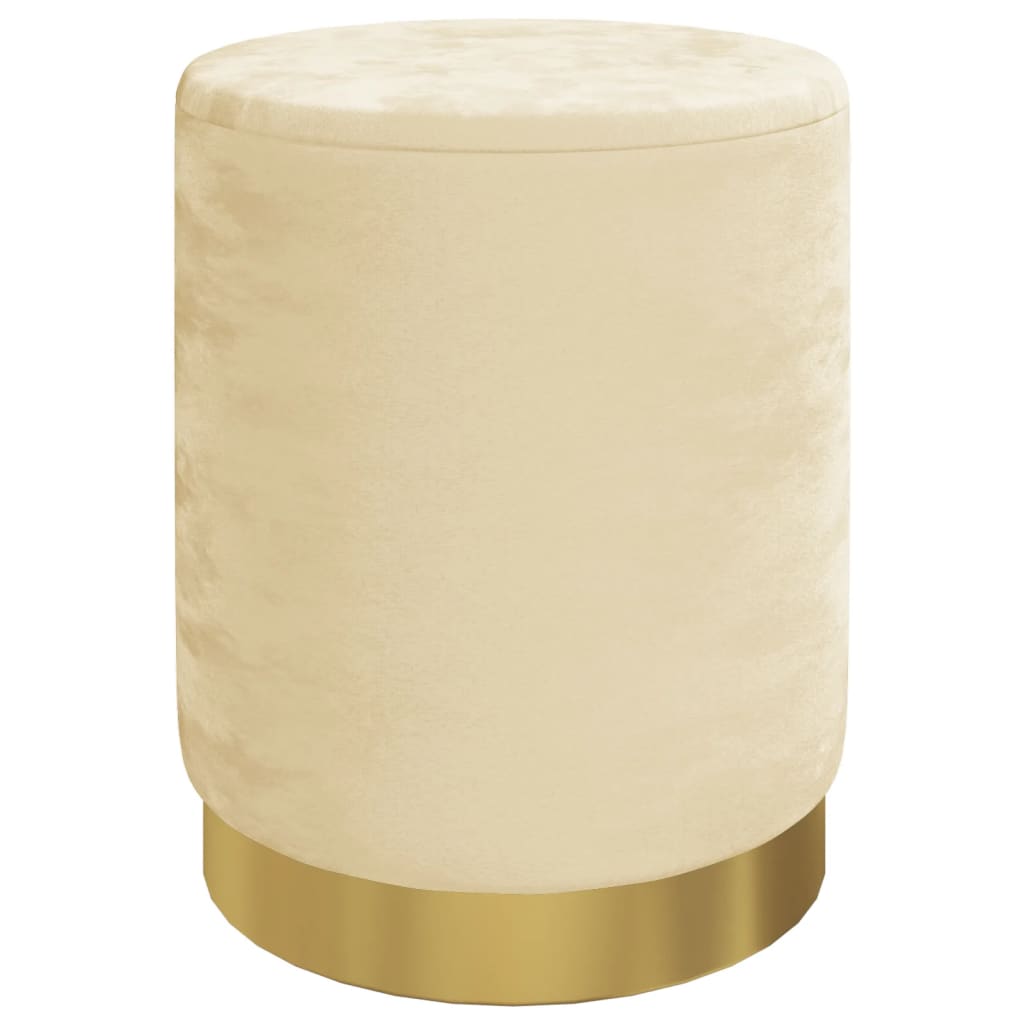 Runder Aufbewahrungshocker Aprikose Samt 31 x 37 cm
