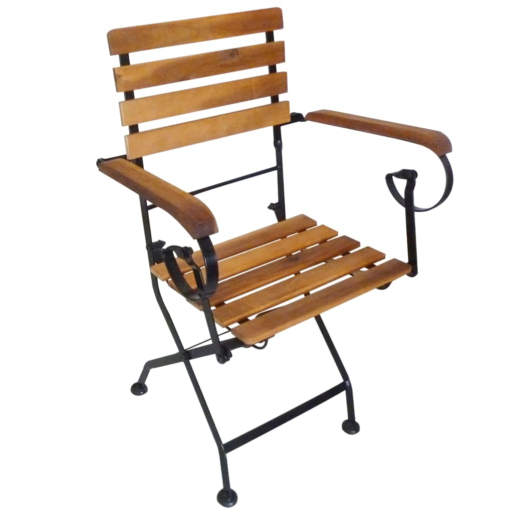 vidaXL Chaises de jardin pliantes 4 pcs Acier et bois d'acacia massif