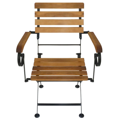 vidaXL Chaises de jardin pliantes 4 pcs Acier et bois d'acacia massif