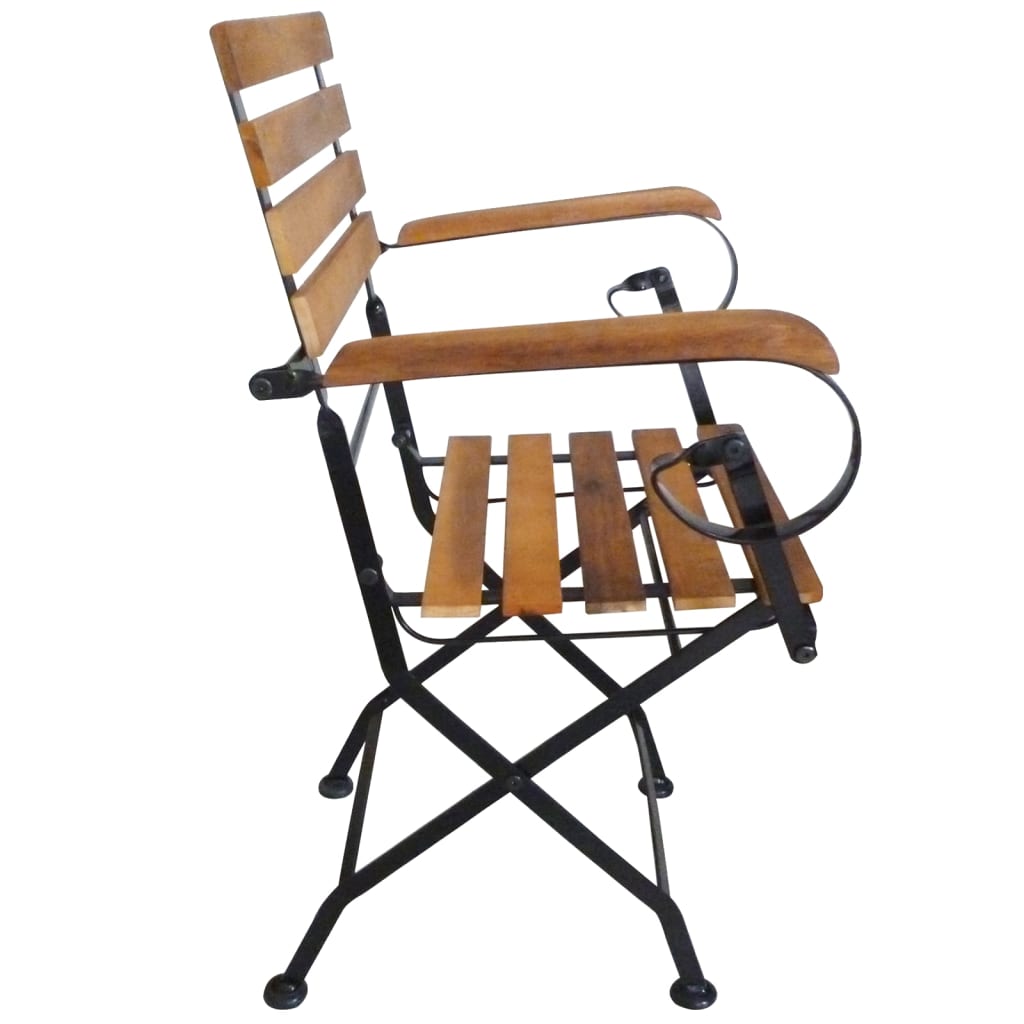 vidaXL Chaises de jardin pliantes 4 pcs Acier et bois d'acacia massif