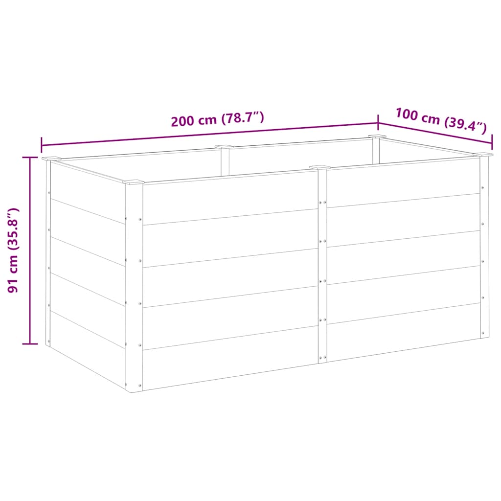 vidaXL Garten-Hochbeet 200x100x91 cm WPC Grau