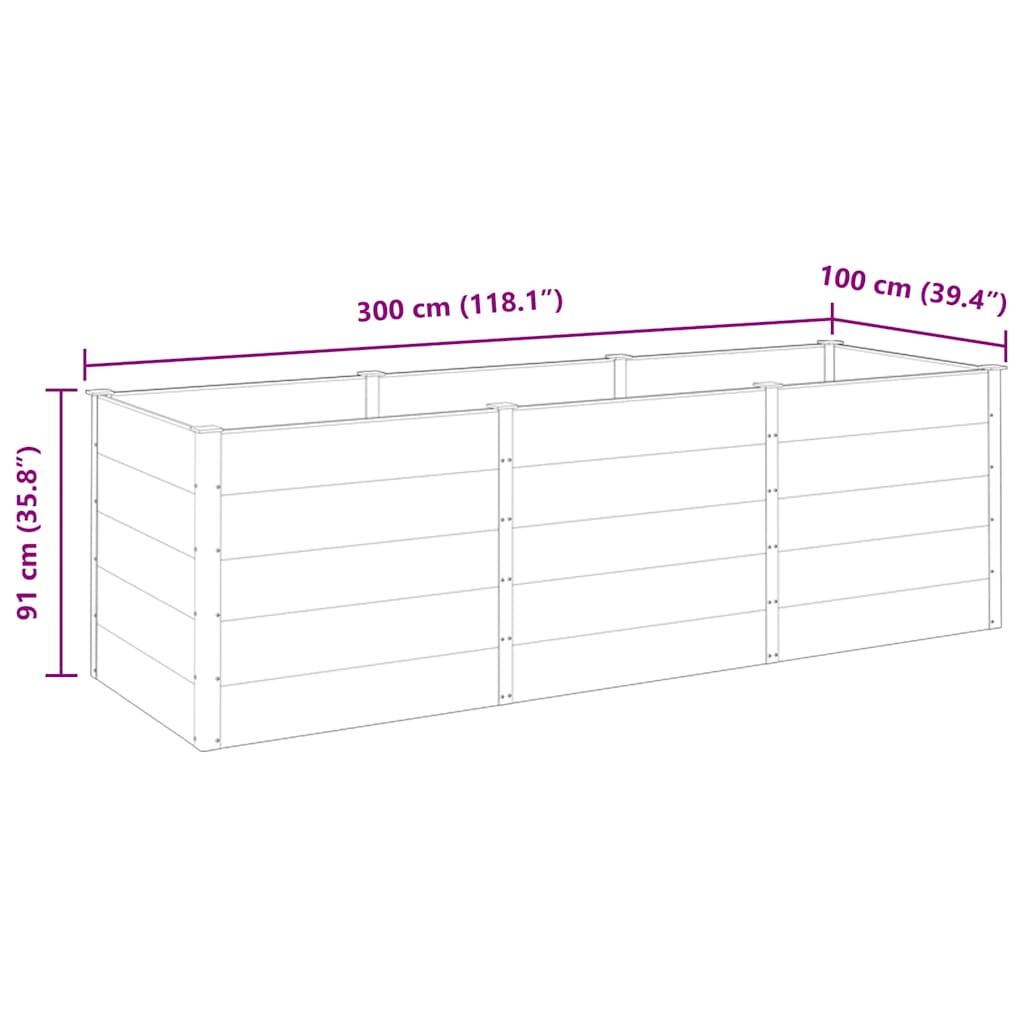 vidaXL Garten-Hochbeet 300x100x91 cm WPC Grau