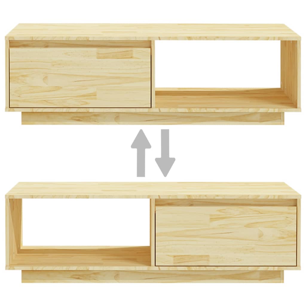vidaXL Couchtisch 110x50x33,5 cm Massivholz Kiefer