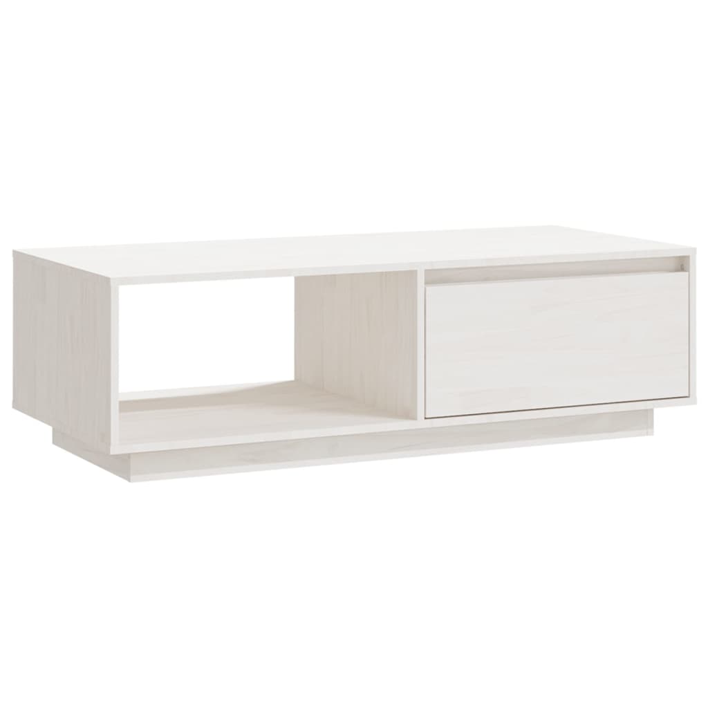 vidaXL Couchtisch Weiß 110x50x33,5 cm Massivholz Kiefer