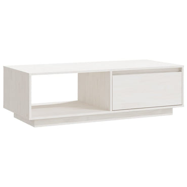 vidaXL Couchtisch Weiß 110x50x33,5 cm Massivholz Kiefer