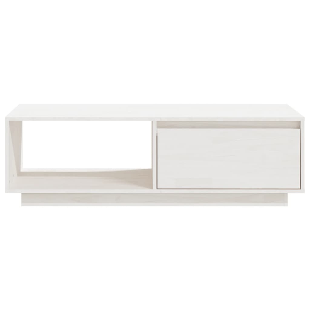 vidaXL Couchtisch Weiß 110x50x33,5 cm Massivholz Kiefer