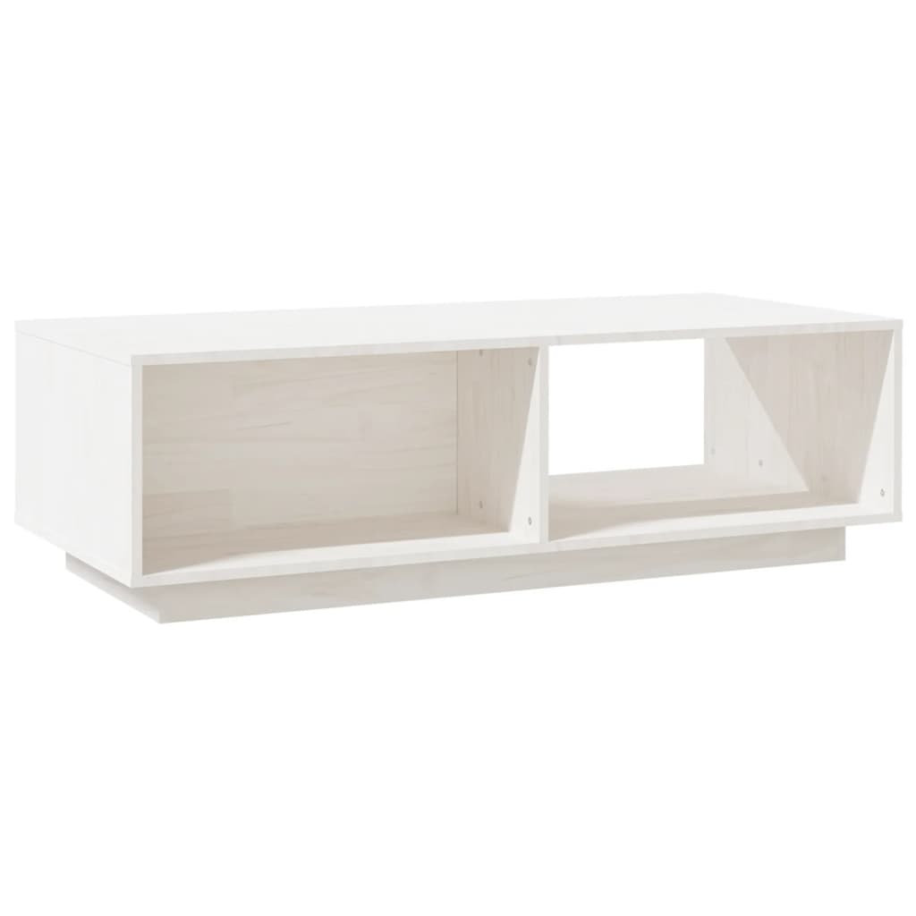 vidaXL Couchtisch Weiß 110x50x33,5 cm Massivholz Kiefer