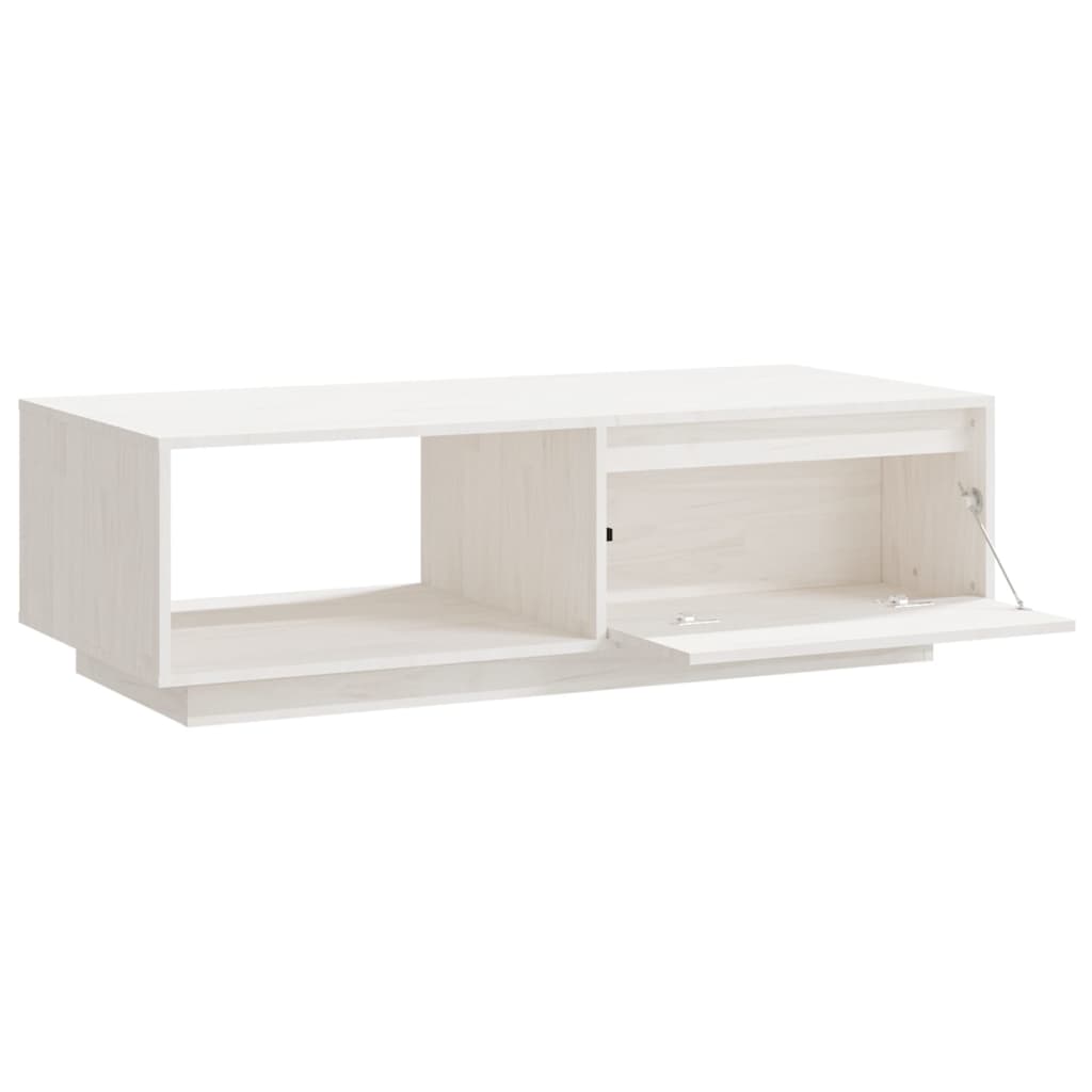 vidaXL Couchtisch Weiß 110x50x33,5 cm Massivholz Kiefer