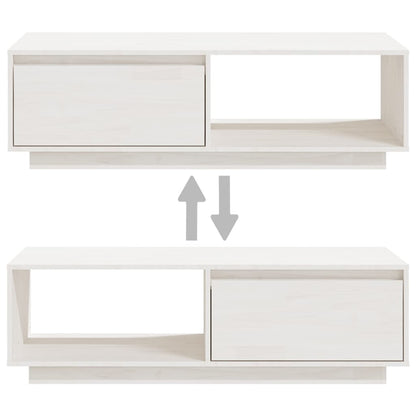 vidaXL Couchtisch Weiß 110x50x33,5 cm Massivholz Kiefer