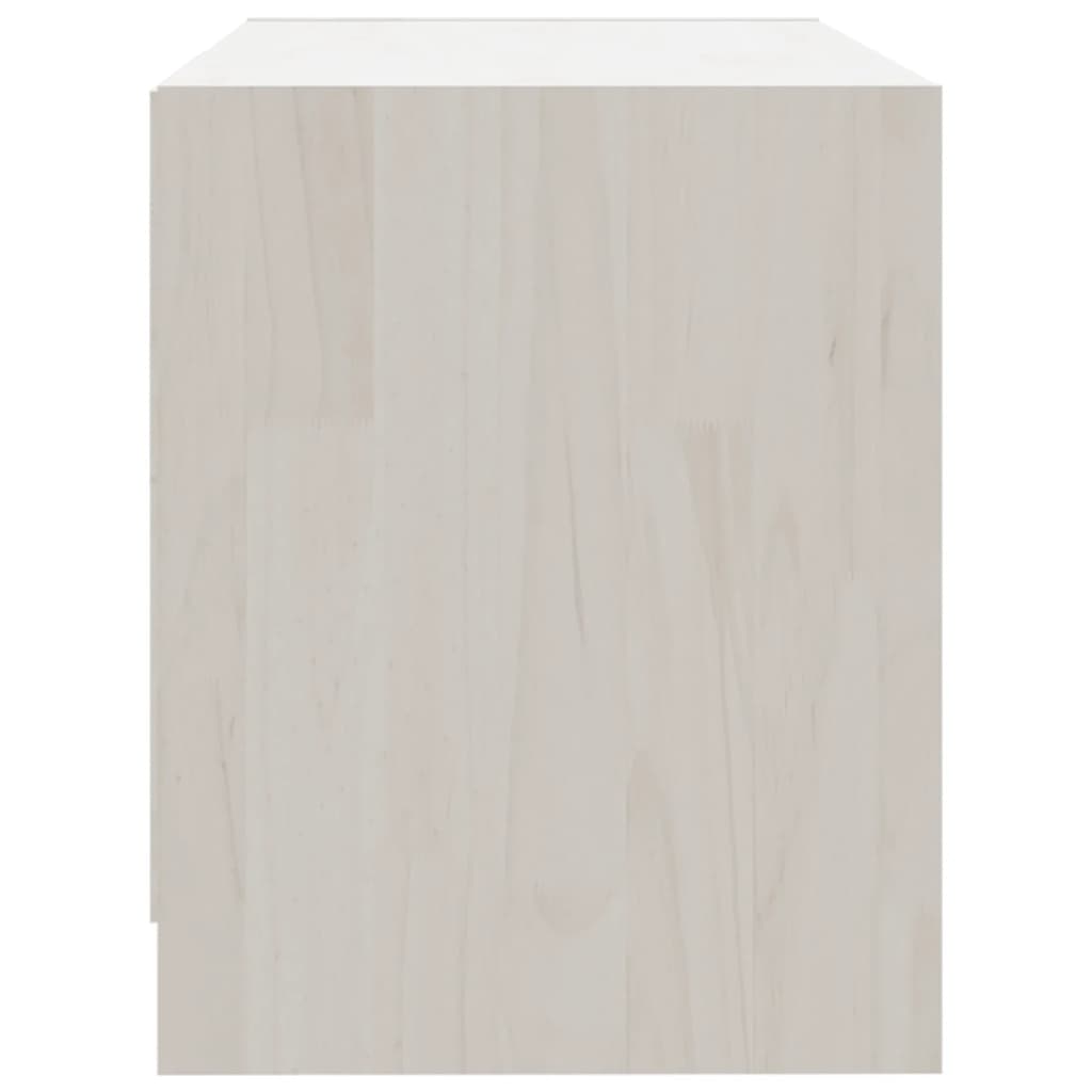 vidaXL Meuble TV Blanc 80x31x39 cm Bois de pin massif