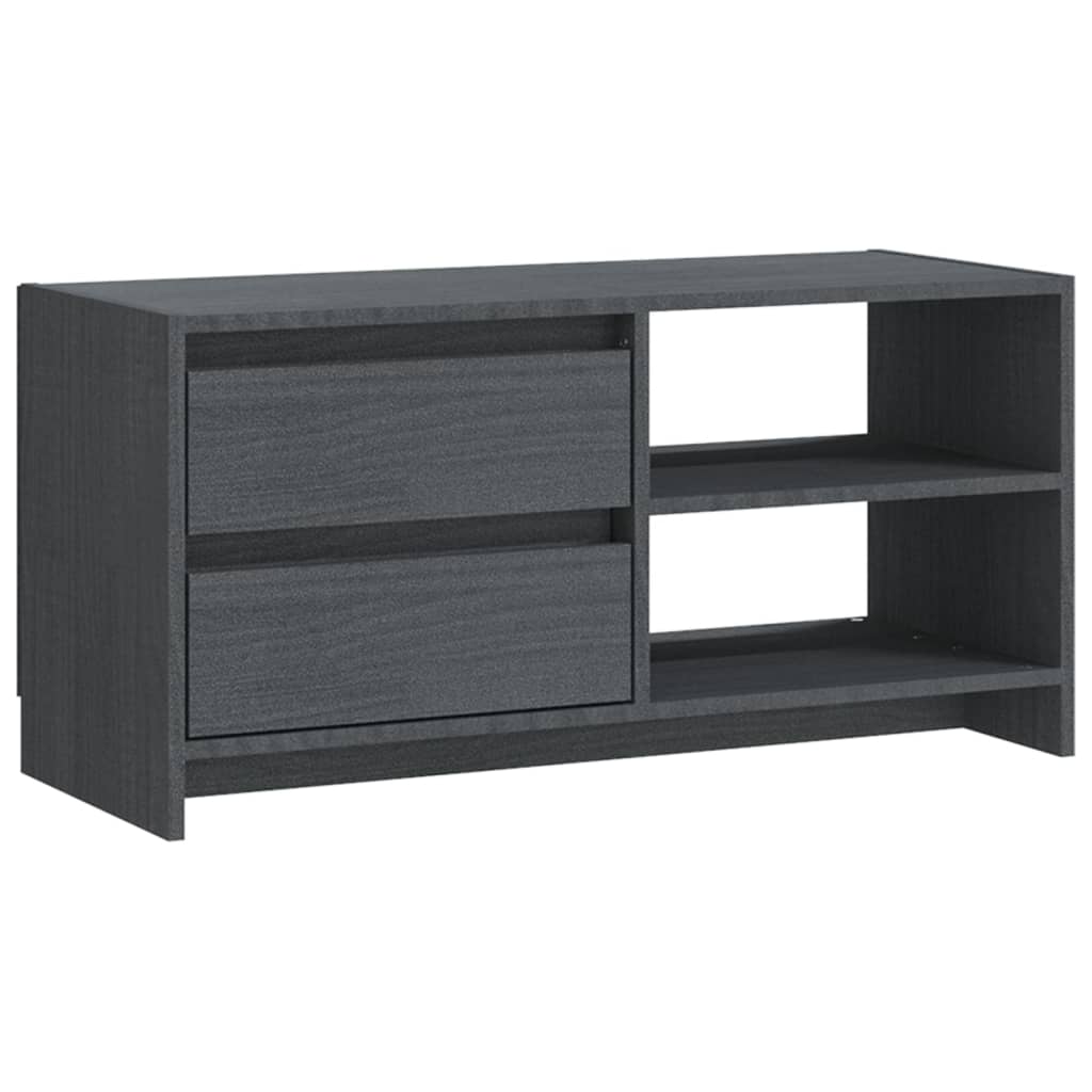 vidaXL TV-Schrank Grau 80x31x39 cm Massivholz Kiefer