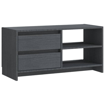 vidaXL TV-Schrank Grau 80x31x39 cm Massivholz Kiefer