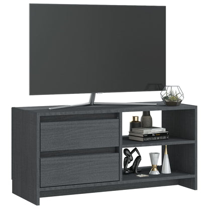 vidaXL TV-Schrank Grau 80x31x39 cm Massivholz Kiefer