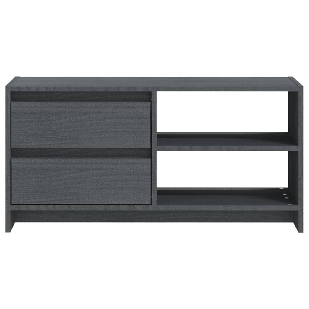 vidaXL TV-Schrank Grau 80x31x39 cm Massivholz Kiefer
