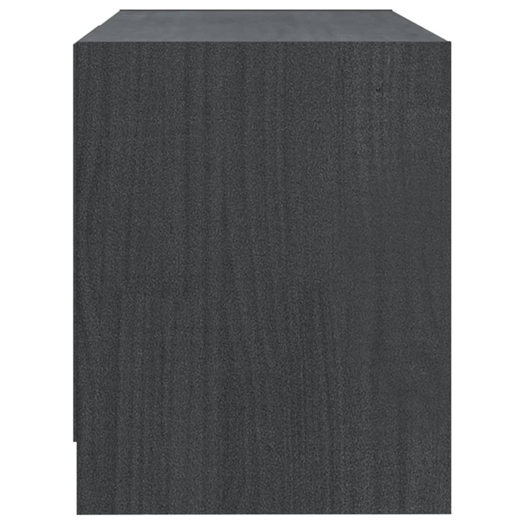 vidaXL TV-Schrank Grau 80x31x39 cm Massivholz Kiefer