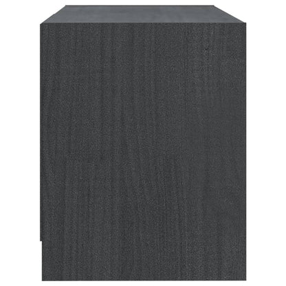 vidaXL TV-Schrank Grau 80x31x39 cm Massivholz Kiefer